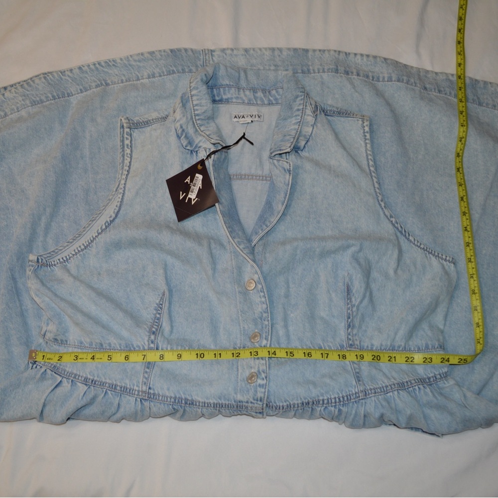 Ava & Viv Denim Midi A-Line Button Down Dress - 24 - Picture 6 of 9